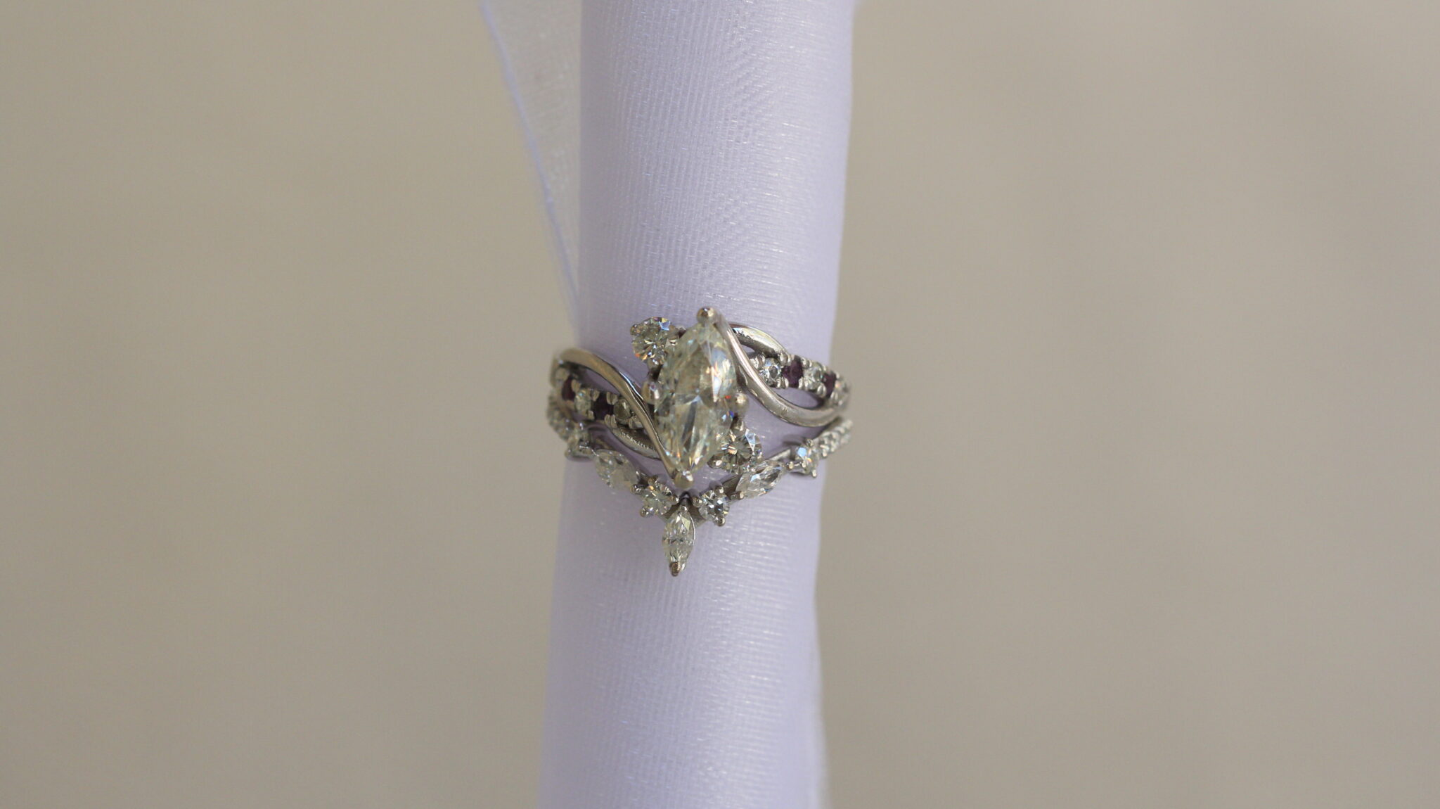 Custom moissanite chevron band for your bridal set - Image 4