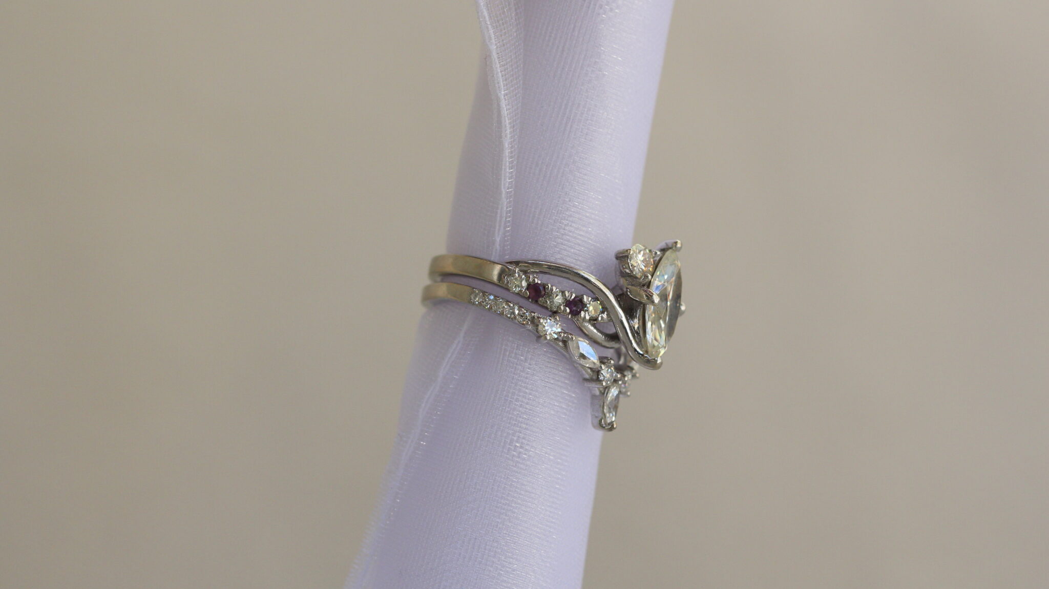 Custom moissanite chevron band for your bridal set - Image 6