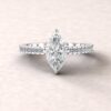Lab Diamond Halo Claw Prong Engagement Ring White Gold Platinum LS5826