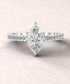 Lab Diamond Halo Claw Prong Engagement Ring White Gold Platinum LS5826