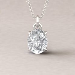 Oval Cut IGI Certified Lab Diamond Pendant White Gold Platinum LS5619