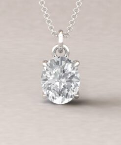 Oval Cut IGI Certified Lab Diamond Pendant White Gold Platinum LS5619