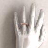 Oval Morganite Wedding Ring 5x3mm Hand Shot in 14k Rose Gold LS5942