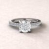 Round Cut Lab Grown Diamond Engagement Ring White Gold Platinum LS5466
