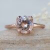Round Morganite Engagement Ring Solitaire in 14k Rose Gold LS5866