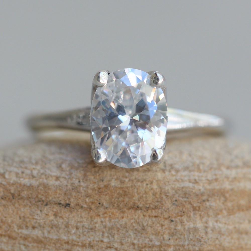 Solitaire CZ Engagement Ring in Silver for Last Minute Proposal LS6432