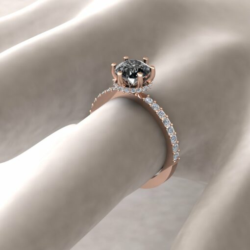 Custom Salt and Pepper and White Diamond Ring - Image 7