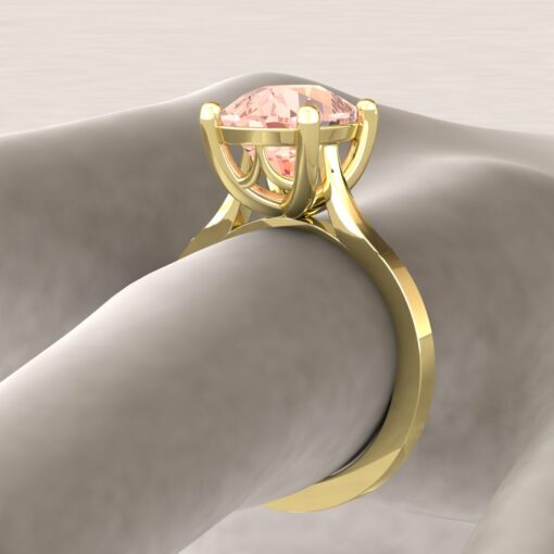 Custom Rare Peach Sapphire Solitaire Ring - Image 6