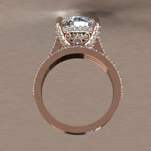 Custom 9mm round moissanite and diamond bridal set - Image 10