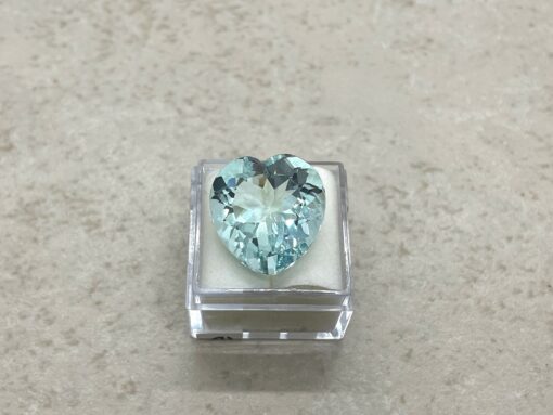 Custom Heart Cut Aquamarine and Diamond Necklace in Rose Gold - Image 7