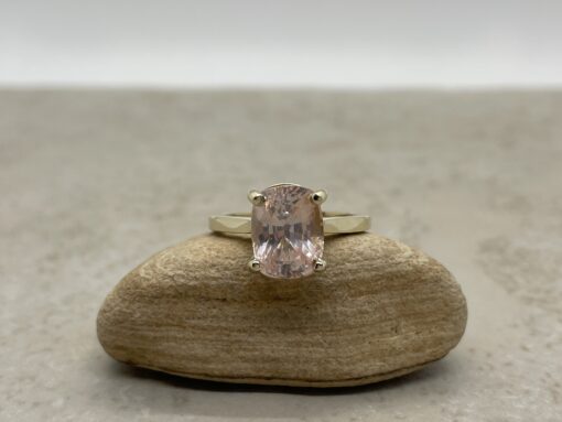 Custom Rare Peach Sapphire Solitaire Ring - Image 2