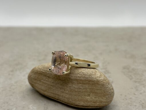 Custom Rare Peach Sapphire Solitaire Ring - Image 4