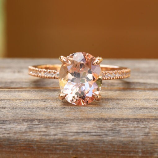 Custom pink morganite bridal set - Image 2