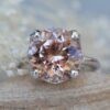 Solitaire Morganite Engagement Ring 12mm Round 14k White Gold LS5865