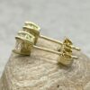 Tiny Heart Morganite Studs Natural Gems Push Back Yellow Gold LS6374