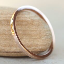 Minimalistic Square Edge Shiny Plain Stackable Ring Rose Gold LS6270