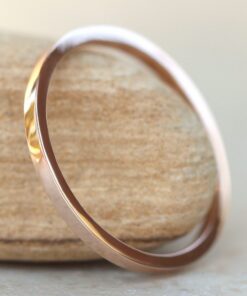 Minimalistic Square Edge Shiny Plain Stackable Ring Rose Gold LS6270