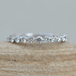 Round Cut Lab Natural Diamond Wedding Band White Gold Platinum LS5673