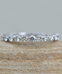Round Cut Lab Natural Diamond Wedding Band White Gold Platinum LS5673