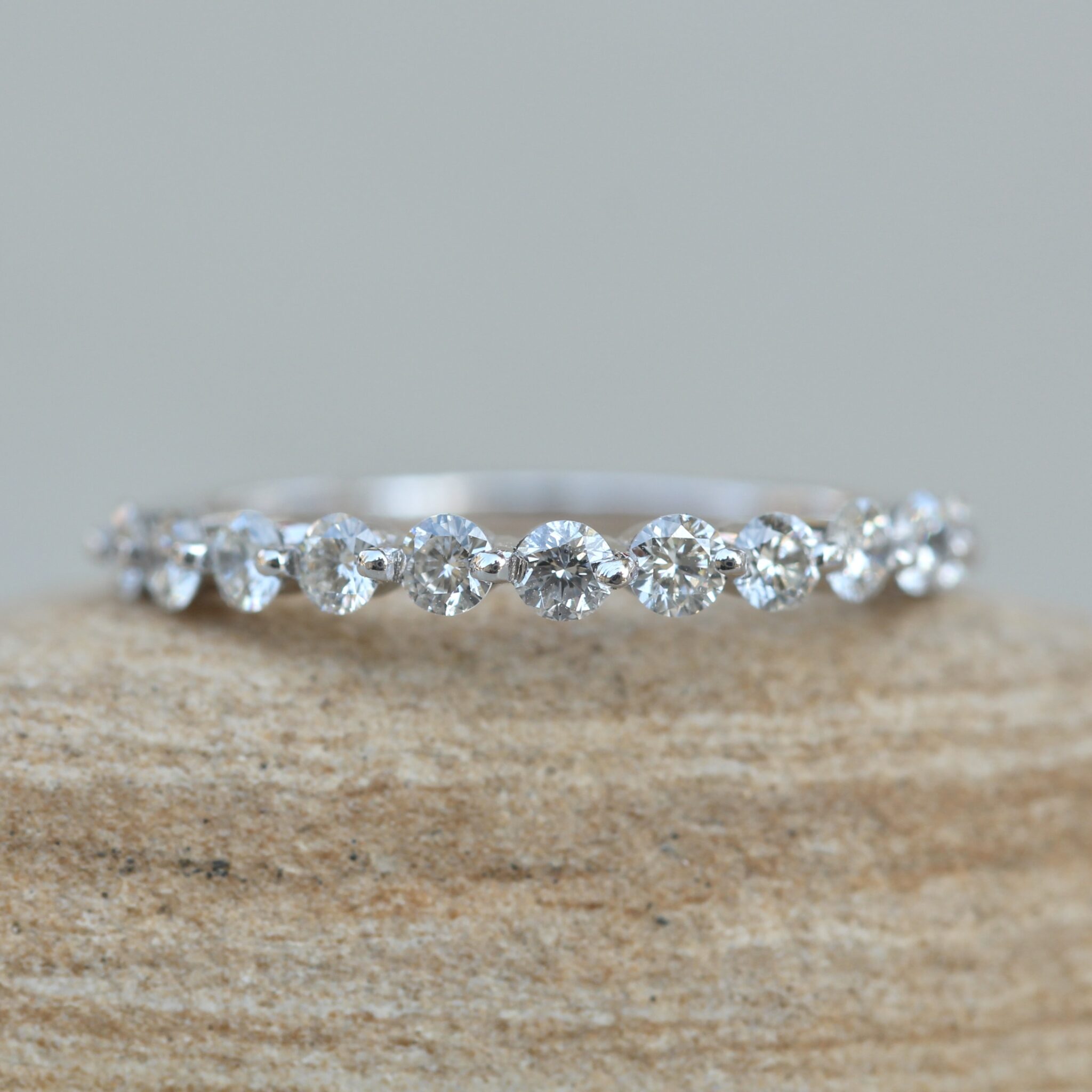 Round Cut Lab Natural Diamond Wedding Band White Gold Platinum LS5673