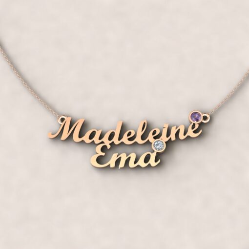 Custom name and birthstone necklace - Image 3