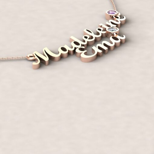 Custom name and birthstone necklace - Image 4