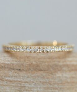 Four Prong Style Diamond Full Eternity Wedding Band Yellow Gold LS3751