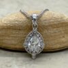 Genuine Moissanite Diamond Bridal Necklace White Gold Platinum LS6482