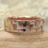 Geometric Man's Wedding Band Square Edge Shiny Finish Rose Gold LS5100