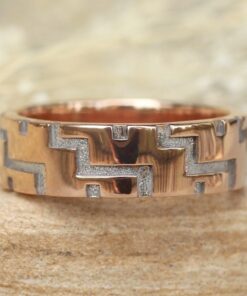 Geometric Man's Wedding Band Square Edge Shiny Finish Rose Gold LS5100
