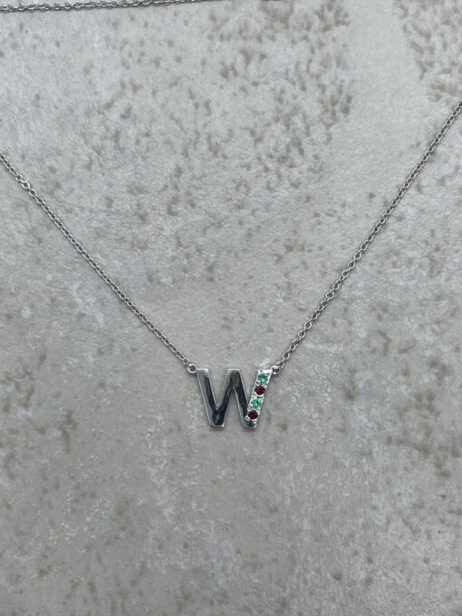 Custom Initial and birthstone necklace - Image 2