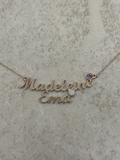 Custom name and birthstone necklace - Image 2