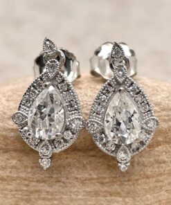 Pear Cut IGI Certified Lab Diamond Earrings White Gold Platinum LS6481