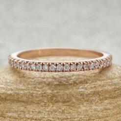 Round Cut Lab Diamond Classic Stacking Wedding Ring Rose Gold LS2073