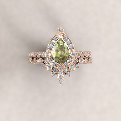 Custom Eloise Collection Bridal Set with Peridot - Image 2