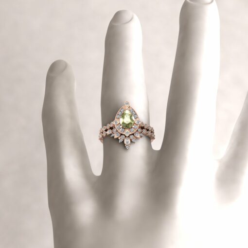 Custom Eloise Collection Bridal Set with Peridot - Image 3