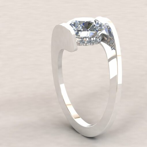 Custom tension set moissanite ring in 14k white gold - Image 6