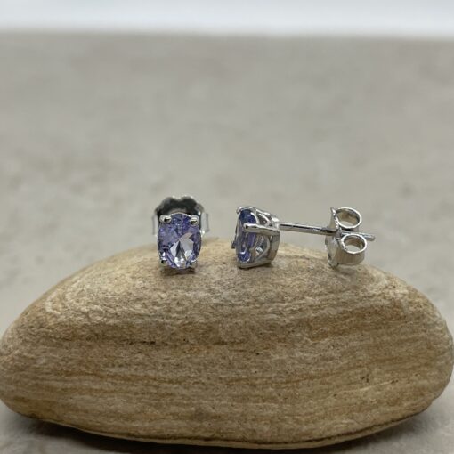 Custom Tanzanite and Aquamarine Ring and Tanzanite Studs - Image 5