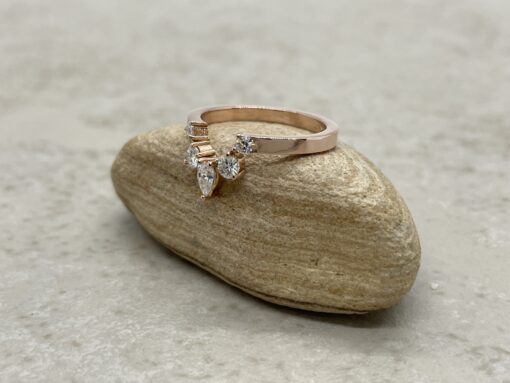 Custom moissanite crown band in 14k rose gold - Image 3