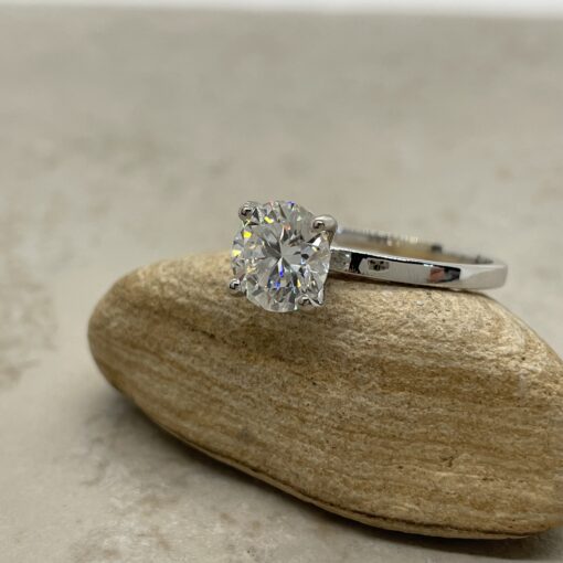 8mm round Moissanite Solitaire Ring - Image 3