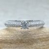 Round Diamond Engagement Ring Half Eternity in 14k White Gold LS847