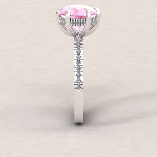 Custom pure pink 9mm round Beverly Collection Ring with 6 prongs for MM - Image 8