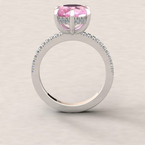 Custom pure pink 9mm round Beverly Collection Ring with 6 prongs for MM - Image 7