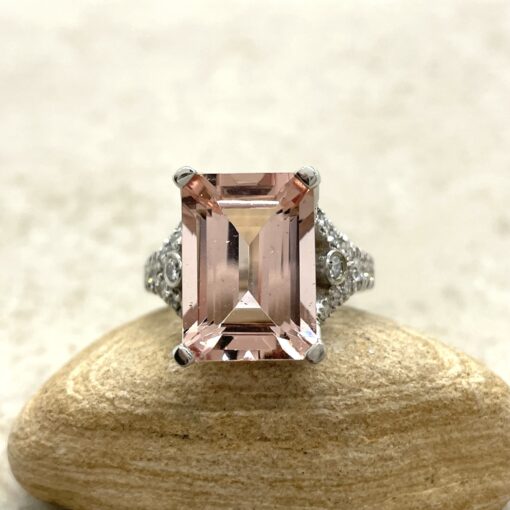 Switch aquamarine stone with emerald cut pure pink morganite gemstone - Image 2