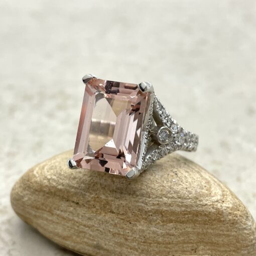 Switch aquamarine stone with emerald cut pure pink morganite gemstone - Image 3