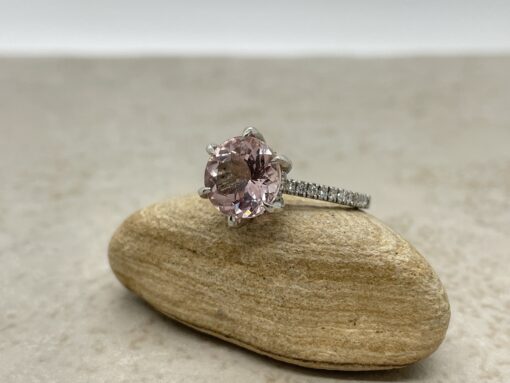 Custom pure pink 9mm round Beverly Collection Ring with 6 prongs for MM - Image 3