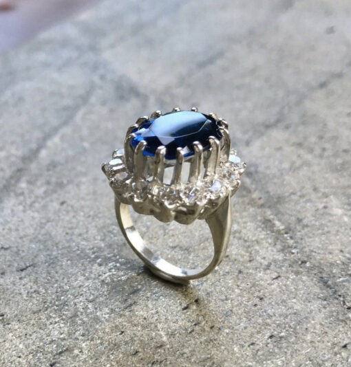 Remake your faux oval blue sapphire and cz ring - Image 2