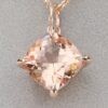 Square Cushion Morganite Pendant with Diamonds 14k Rose Gold LS6585