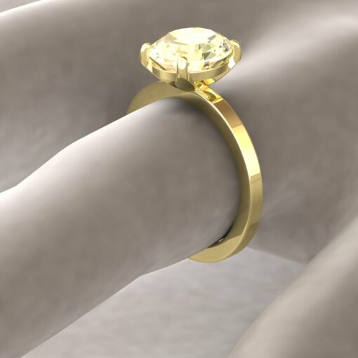 Custom Oval Canary Yellow Sapphire Solitaire Ring in 14k Yellow Gold - Image 5