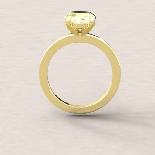 Custom Oval Canary Yellow Sapphire Solitaire Ring in 14k Yellow Gold - Image 7